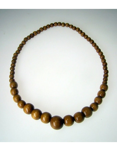 Collier en bois perles