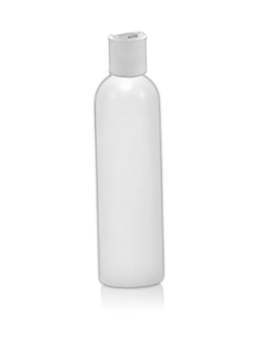 Flacon vide naturel 250ml avec bouchon blanc 24/410