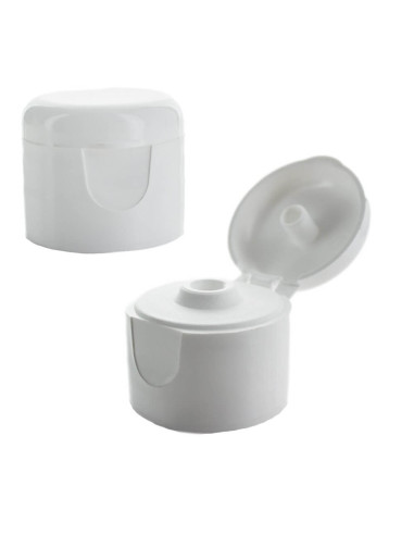 Bouteille en PET pour aliments transparent 250 ml avec bouchon à vis flip  top PCO 28 blanc avec verseur