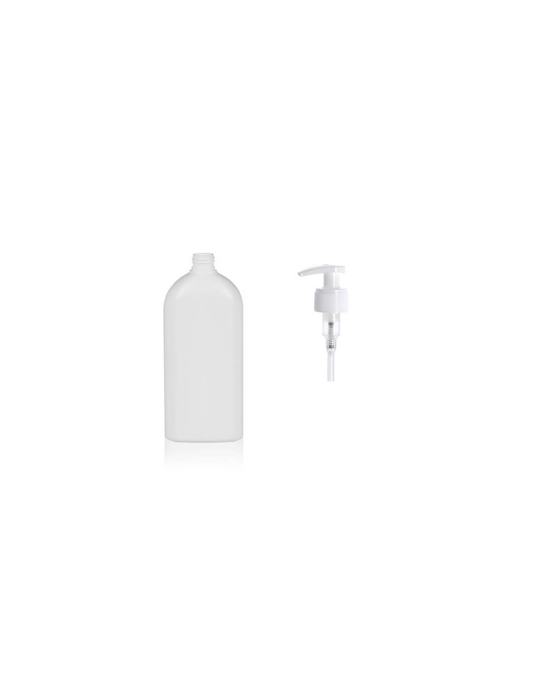 Bouteille en plastique carrée de 500 ml avec pompe blanche 28/410 pour  produits antiseptiques, de nettoyage et d'entretien