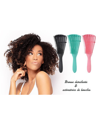 Brosse démêlante & coiffante cheveux crépus bouclés