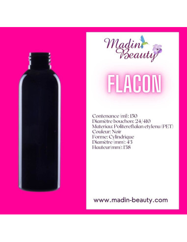 Flacon PET Noir 150ml