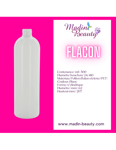 Flacon PET Blanc 500ml
