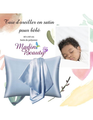 Taie d'oreiller en satin pour bébé